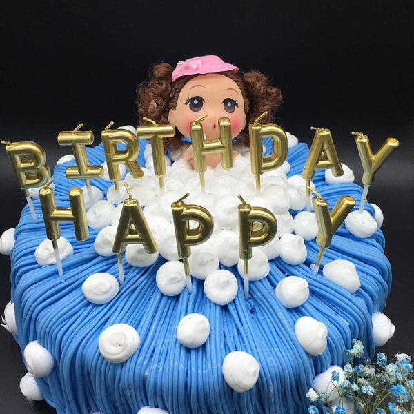 Happy Birthday Metallic Letter Candle Cake Topper - bakeware bake house kitchenware bakers supplies baking
