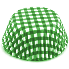 Checkered Pattern Cupcake Liners 100pcs - Green - bakeware bake house kitchenware bakers supplies baking