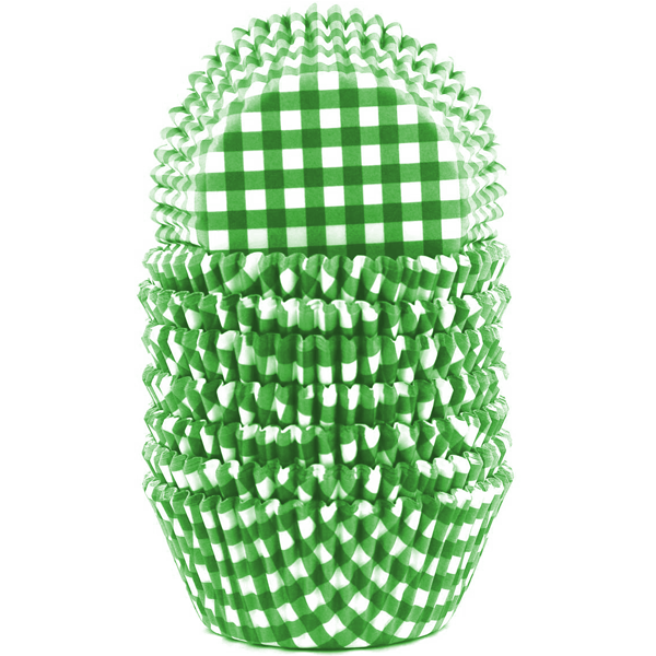 Checkered Pattern Cupcake Liners 100pcs - Green - bakeware bake house kitchenware bakers supplies baking