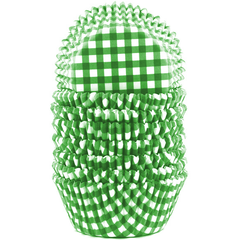 Checkered Pattern Cupcake Liners 100pcs - Green - bakeware bake house kitchenware bakers supplies baking