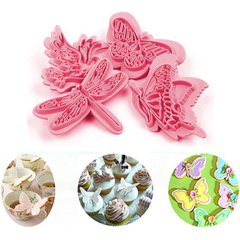 Butterfly Fondant Stamp 4pcs - bakeware bake house kitchenware bakers supplies baking