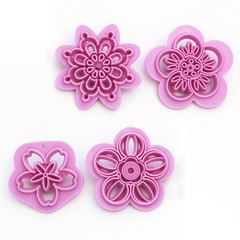 Flower Fondant Stamp 4pcs - bakeware bake house kitchenware bakers supplies baking