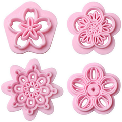 Flower Fondant Stamp 4pcs - bakeware bake house kitchenware bakers supplies baking