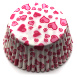 Pink Hearts Cupcake Liners 100Pcs - bakeware bake house kitchenware bakers supplies baking