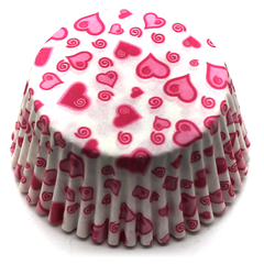 Pink Hearts Cupcake Liners 100Pcs - bakeware bake house kitchenware bakers supplies baking