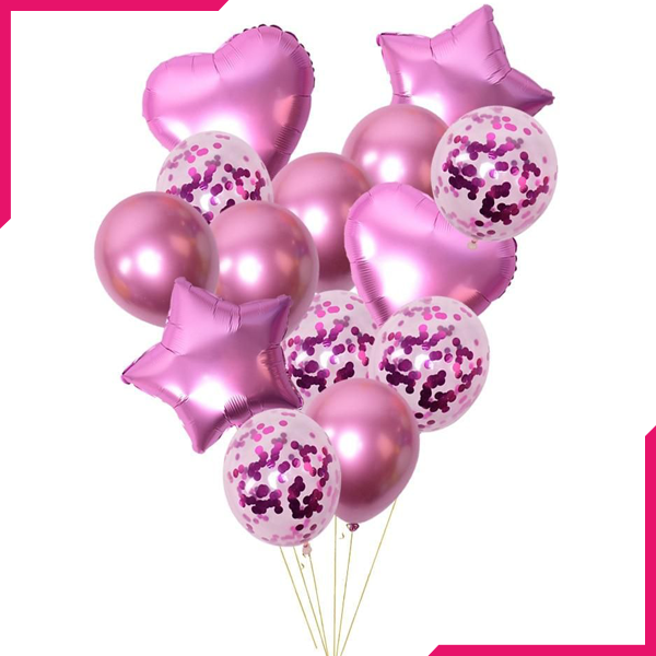 Heart Star Shape Confetti Balloons Purple - bakeware bake house kitchenware bakers supplies baking