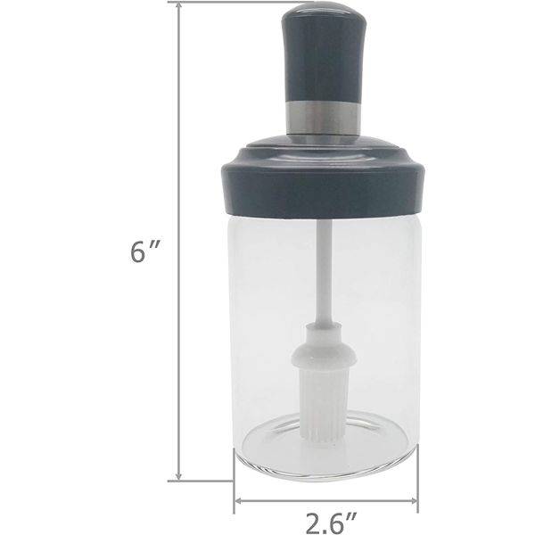Glass Oil Bottle with Silicone Brush - bakeware bake house kitchenware bakers supplies baking