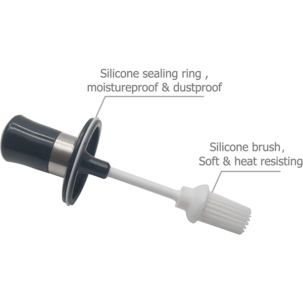 Glass Oil Bottle with Silicone Brush - bakeware bake house kitchenware bakers supplies baking