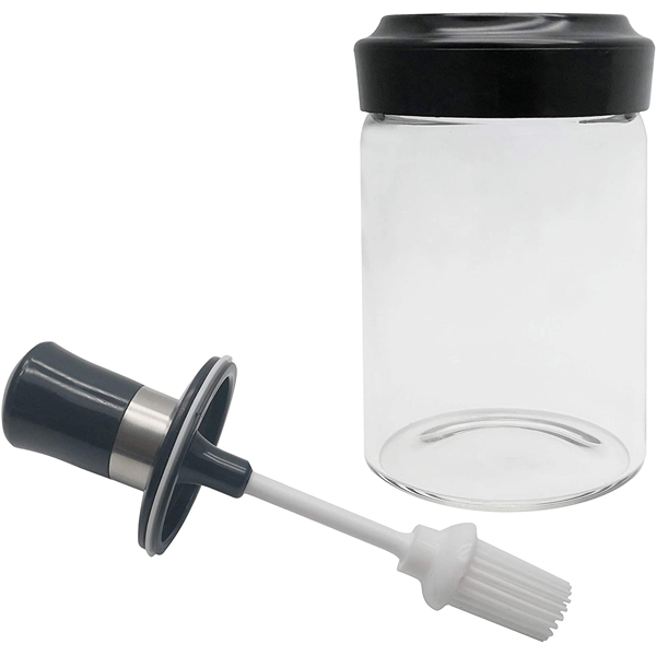 Glass Oil Bottle with Silicone Brush - bakeware bake house kitchenware bakers supplies baking