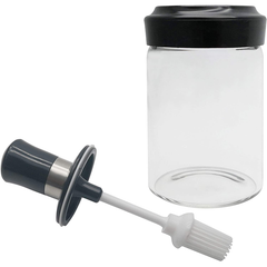 Glass Oil Bottle with Silicone Brush - bakeware bake house kitchenware bakers supplies baking