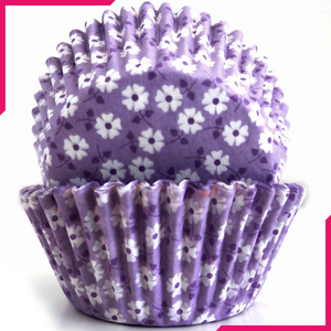Purple Blossom Cupcake Liners - bakeware bake house kitchenware bakers supplies baking