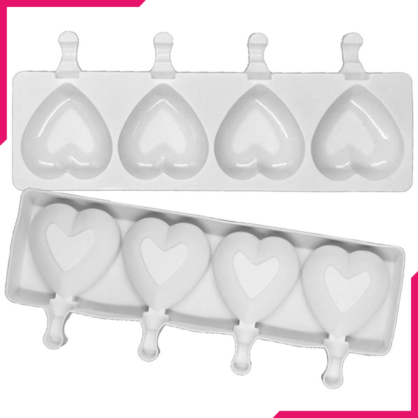 Silicone Popsicle Heart Shaped Ice Cream Mold - bakeware bake house kitchenware bakers supplies baking
