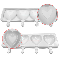 Silicone Popsicle Heart Shaped Ice Cream Mold - bakeware bake house kitchenware bakers supplies baking