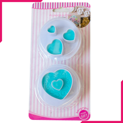Heart Plunge Cutter Stamp Set - bakeware bake house kitchenware bakers supplies baking