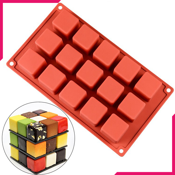 Square Silicone Cake Mold 15 Cavity - bakeware bake house kitchenware bakers supplies baking
