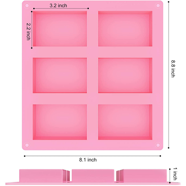 Square Silicone Cake Mold 6 Cavity - bakeware bake house kitchenware bakers supplies baking