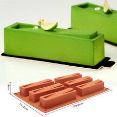Rectangle Silicone Mold - 6 Cavity - bakeware bake house kitchenware bakers supplies baking