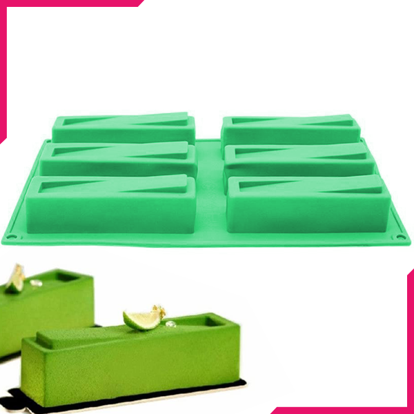 Rectangle Silicone Mold - 6 Cavity - bakeware bake house kitchenware bakers supplies baking