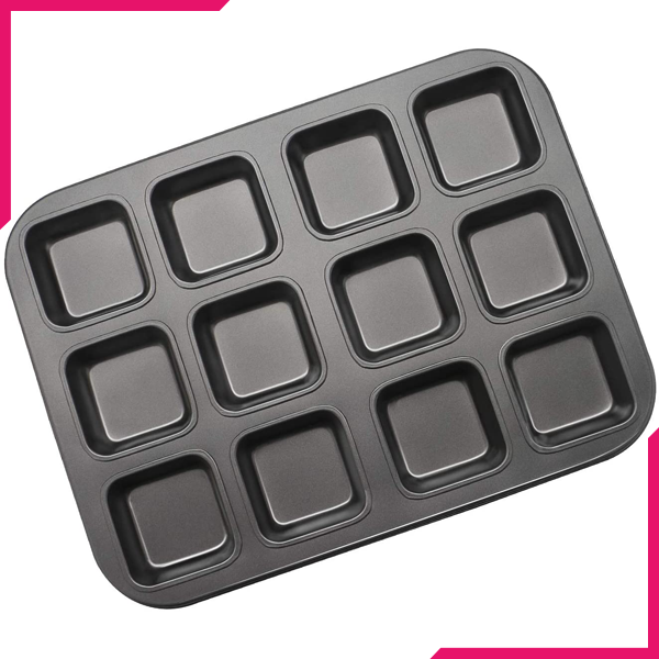 Non-Stick Brownie Pan Square 12 Cavity - bakeware bake house kitchenware bakers supplies baking
