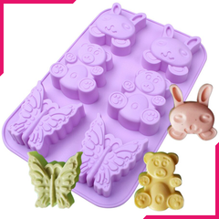 Rabbit, Beer & Butterfly Silicone Mold 6 Cavity - bakeware bake house kitchenware bakers supplies baking