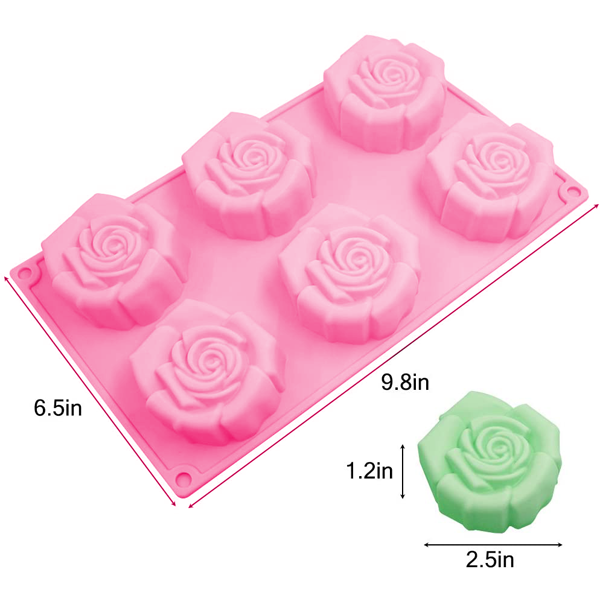 Silicone Mold Rose Flower 6 Cavity - bakeware bake house kitchenware bakers supplies baking