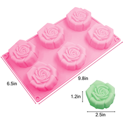 Silicone Mold Rose Flower 6 Cavity - bakeware bake house kitchenware bakers supplies baking