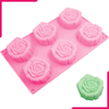 Silicone Mold Rose Flower 6 Cavity - bakeware bake house kitchenware bakers supplies baking