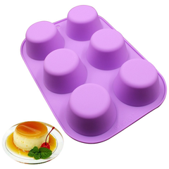 Silicone Round Cupcake Mold 6 Cavity - bakeware bake house kitchenware bakers supplies baking