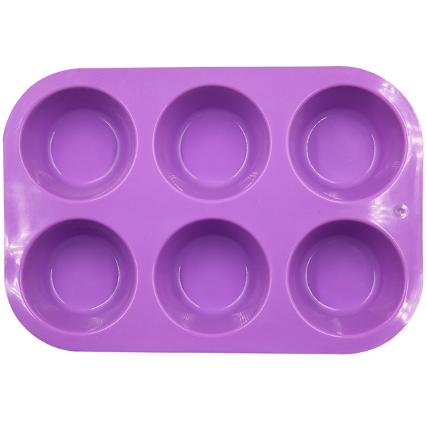 Silicone Round Cupcake Mold 6 Cavity - bakeware bake house kitchenware bakers supplies baking