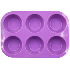 Silicone Round Cupcake Mold 6 Cavity - bakeware bake house kitchenware bakers supplies baking