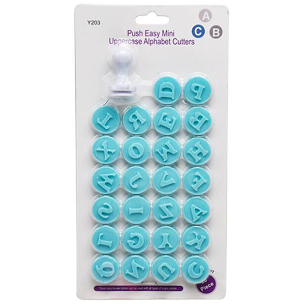 ABC Mini Stamp Plunger Cutter - bakeware bake house kitchenware bakers supplies baking