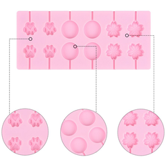 Silicone Lollipop Mold Cat Claw & Flower - bakeware bake house kitchenware bakers supplies baking