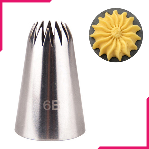 6B Stainless Steel Icing Nozzle - bakeware bake house kitchenware bakers supplies baking