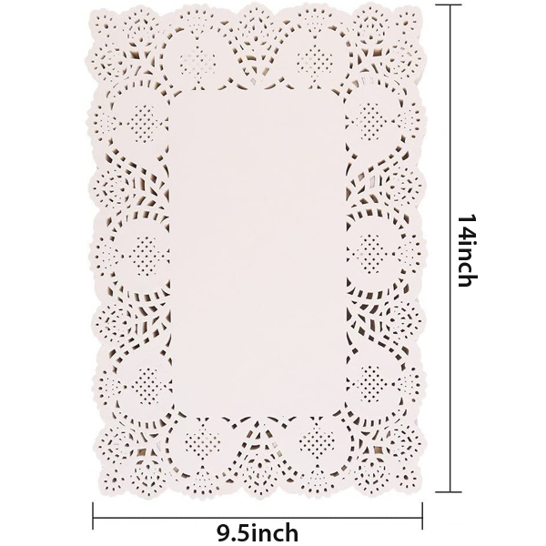 Rectangle Lace Paper Doilies 50Pcs - bakeware bake house kitchenware bakers supplies baking