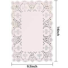 Rectangle Lace Paper Doilies 50Pcs - bakeware bake house kitchenware bakers supplies baking