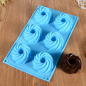 Swirl Shape Silicone Mold 6 Cavity - bakeware bake house kitchenware bakers supplies baking