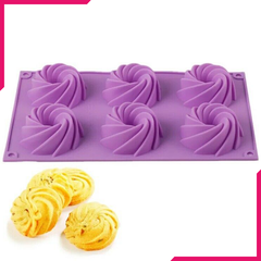 Swirl Shape Silicone Mold 6 Cavity - bakeware bake house kitchenware bakers supplies baking