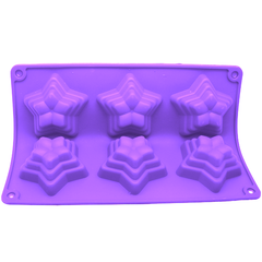 Silicone Mold Star Flowers 6 Cavity - bakeware bake house kitchenware bakers supplies baking
