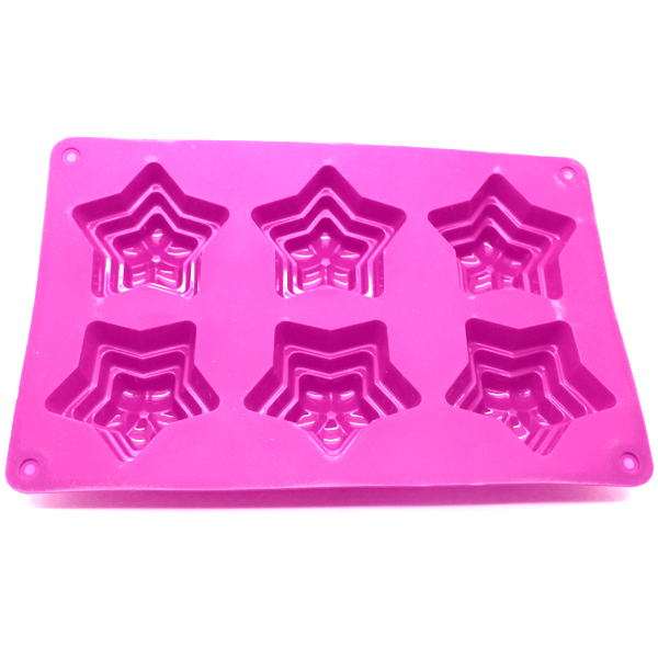 Silicone Mold Star Flowers 6 Cavity - bakeware bake house kitchenware bakers supplies baking