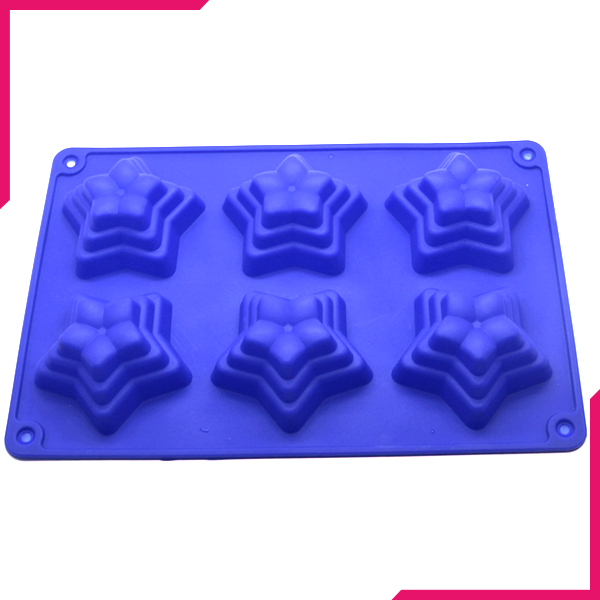 Silicone Mold Star Flowers 6 Cavity - bakeware bake house kitchenware bakers supplies baking
