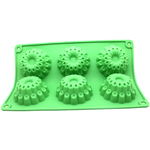Silicone Mold Round Flowers 6 Cavity - bakeware bake house kitchenware bakers supplies baking