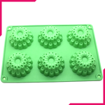 Silicone Mold Round Flowers 6 Cavity - bakeware bake house kitchenware bakers supplies baking