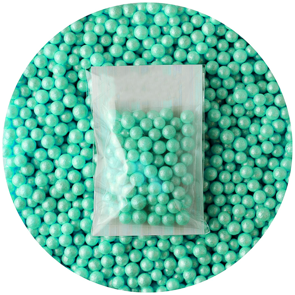 Edible Sugar Pearl Balls Sky Blue