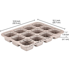 Nonstick Square Muffin Pan -12 Cavity