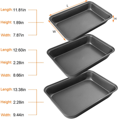 Nonstick Oven Baking Tray Set 3Pcs
