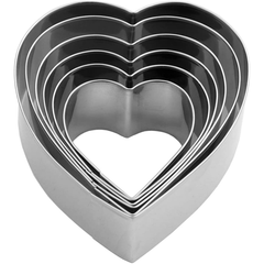 Stainless Steel Heart Shape Cookie Cutter 5Pcs