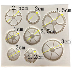 Vintage Gears Silicone Mold 8 Cavity
