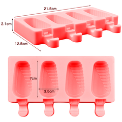 Silicone Popsicle Ice Cream Mold 4 Cavity