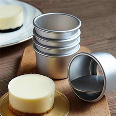 Silver Mini Cake Pan Removable Bottom