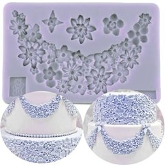 Flower Garland Border Silicone Mold